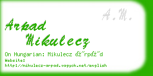 arpad mikulecz business card